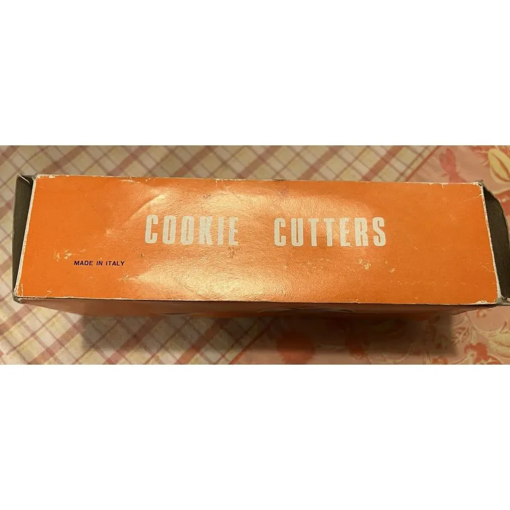 Vintage Italy Rolling Cookie Roller Cutter Metal Wooden Handle 6 Shapes Biscotti